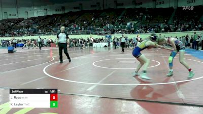 100 lbs 3rd Place - Juel Ross, Harrah vs Kyah Leyba, Team Tulsa Wrestling Club