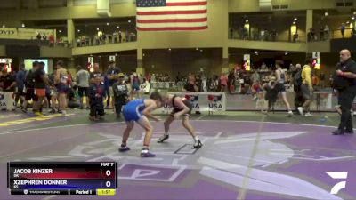 100 lbs Quarterfinal - Jacob Kinzer, OK vs Xzephren Donner, KS