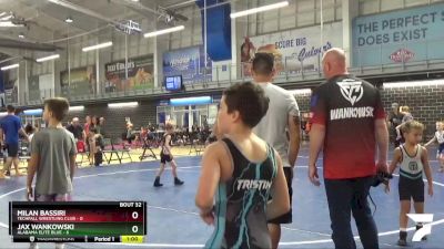 50 lbs Placement Matches (16 Team) - Milan Bassiri, Techfall Wrestling Club vs Jax Wankowski, Alabama Elite Blue