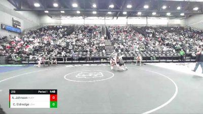 215 lbs Quarterfinal - Cole Eldredge, Lehi vs Athanasios Johnson, Murray