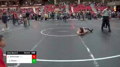 72 lbs Cons. Round 3 - Jayden Reyes, Derby Wrestling Club vs Jaydyn Schommer, Nebraska Boyz Wrestling