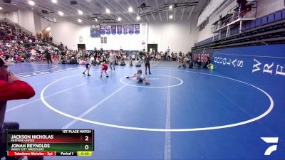 67 lbs 1st Place Match - Jackson Nicholas, Eastside United vs Jonah Reynolds, Windy City Wrestlers