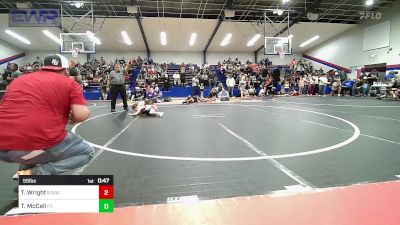 55 lbs Semifinal - Talon Wright, R.A.W. vs Timmy McCall, Ft. Gibson Takedown Club