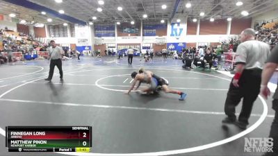 132 lbs Semifinal - Matthew Pinon, Newport Harbor vs Finnegan Long, Arroyo