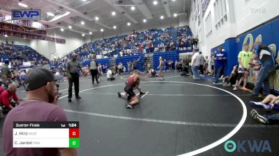 90 lbs Quarterfinal - Joe Hinz, Weatherford Youth Wrestling vs Carson Jardot, Perry Wrestling Academy