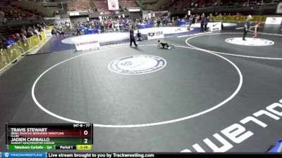 77 lbs Champ. Round 1 - Travis Stewart, RBWC (Rancho Bernardo Wrestling Club) vs Jadien Carballo, Sunkist Kids/Monster Garage