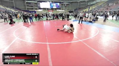 120 lbs Champ. Round 2 - Luke Cline, Missouri vs Abraham Coronado, McQueen High School Wrestling