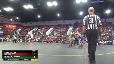 215 lbs Quarterfinals (8 Team) - Quinton Lephew, Dundee HS vs Adrian Lara, Hart HS