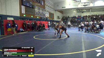 145 lbs Cons. Round 3 - Sergio Campos, San Gorgonio vs John Gonzalez, Ayala