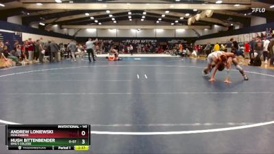 141 lbs Cons. Round 5 - Andrew Loniewski, Muhlenberg vs Hugh Bittenbender, King`s College