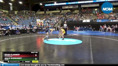 133 lbs Quarterfinal - Reece Barnhardt, UMary vs Devin Flannery, Millersville