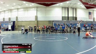 108 lbs Quarterfinal - Tatianna Castillo, Michigan vs Corabella Wesley, Hobart Wrestling Club