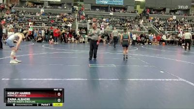 100 lbs Semifinal - Kenley Harris, Hawks WC Lincoln vs Zaina Albadri, Greater Heights Wrestling