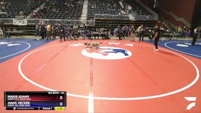 53 lbs Cons. Semi - Makhi Adams, Windy City Wrestlers vs Hawk Hecker, North Big Horn Rams