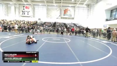 108 lbs Champ. Round 1 - Raydon Abdallah, Buffalo Nomads Wrestling vs Nico Dolson, Club Not Listed