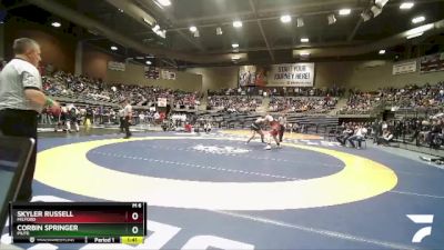 1A 215 lbs Quarterfinal - Skyler Russell, Milford vs Corbin Springer, Piute