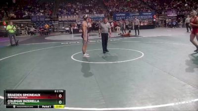 D 2 170 lbs Champ. Round 1 - Braeden Simoneaux, Teurlings Catholic vs Coleman Inzerella, St. Thomas More