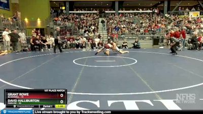 150 lbs Finals (8 Team) - Grant Rowe, Blackwell vs David Halliburton, Marlow