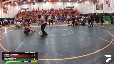 113 lbs Cons. Round 4 - Micah Mailo, Grand Terrace vs Erick Cevallos, Anaheim