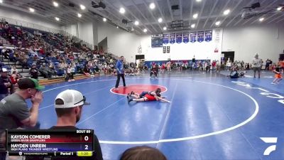 58-63 lbs Quarterfinal - Kayson Comerer, Green River Grapplers vs Hayden Unrein, High Plains Thunder Wrestling