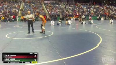 2A 138 lbs Cons. Round 2 - Zack Sheets, West Wilkes vs Luke White, Southwestern Randolph