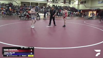 16U-6 lbs Round 3 - River Sigwarth, Western Dubuque Bobcats vs Owen Miller, Indee Mat Club