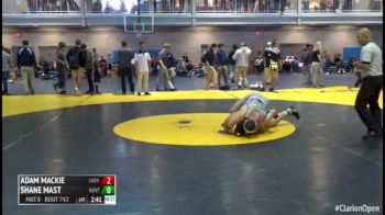 184 3rd Place - Adam Mackie, Lock Haven University vs Shane Mast, Kent State