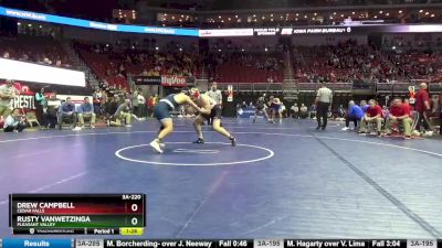 3A-220 lbs Champ. Round 2 - Drew Campbell, Cedar Falls vs Rusty VanWetzinga, Pleasant Valley