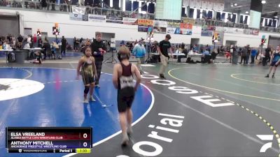 85 lbs Round 1 - Anthony Mitchell, Anchorage Freestyle Wrestling Club vs Elsa Vreeland, Alaska Battle Cats Wrestling Club