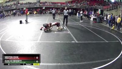 90 lbs Cons. Round 4 - Weston Zook, Cozad Wrestling Club vs Duncan Bennett, Chadron Junior Wrestling Club