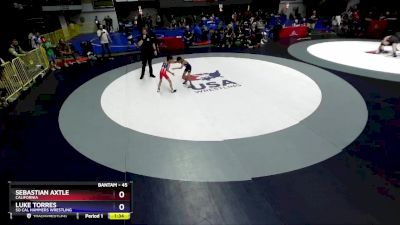 45 lbs Round 3 - Sebastian Axtle, California vs Luke Torres, So Cal Hammers Wrestling