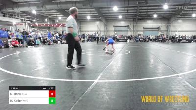 77 lbs Round Of 32 - Noah Back, R.A.W. vs Kruz Keller, Waverly Area Wrestling Club