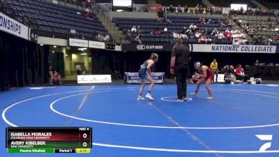 101 lbs Cons. Round 4 - Isabella Morales, Colorado Mesa University vs Avery Kibelbek, King University