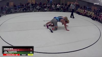 153 lbs Round 1 (8 Team) - Ayson Rice, South Dakota Lightning vs Joel Thompson, Nebraska Blue