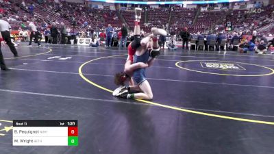 121 lbs Round Of 32 - Brayden Pequignot, North Penn vs Mason Wright, Beth Center