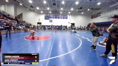 92 lbs Round 1 - Tarren Sarver, Touch Of Gold Wrestling Club vs Kord Prewitt, High Plains Thunder Wrestling