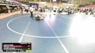 190 lbs Champ. Round 1 - Jaelyn Sides, Blue Valley Southwest High School Wrestling vs Oliver McPeek, Stockton Renegades Wrestling Club