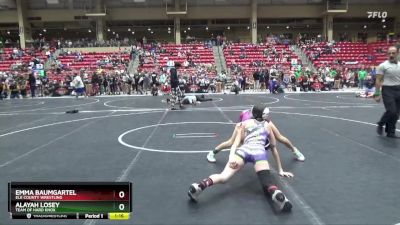 95 lbs Quarterfinal - Emma Baumgartel, Elk County Wrestling vs Alayah Losey, Team Of Hard Knox