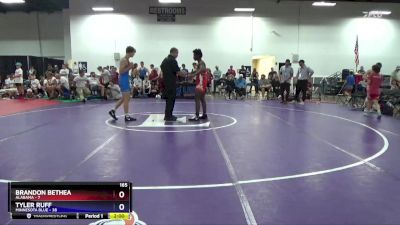 165 lbs 4th Wrestleback (16 Team) - Brandon Bethea, Alabama vs Tyler Ruff, Minnesota Blue