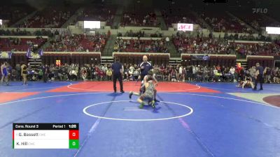 98 lbs Cons. Round 3 - Gabe Bassett, Cabinet Mountain Elite vs Kaleb Hill, Cody Wrestling Club