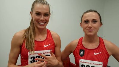 Shelby Houlihan and Colleen Quigley after running the top 2 times in the world