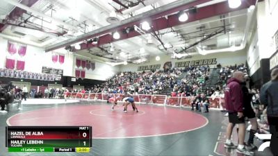 145 lbs Champ. Round 2 - Hailey Lebehn, Yucaipa vs Hazel De Alba, Lawndale