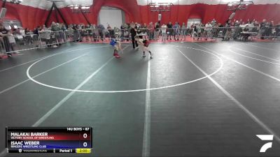 87 lbs Quarterfinal - Malakai Barker, Victory School Of Wrestling vs Isaac Weber, Ringers Wrestling Club