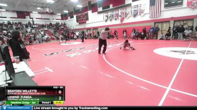 59 lbs Semifinal - Legend Zuniga, Toppenish USA Wrestling Club vs Brayden Willette, Cle Elum Mat Miners Wrestling Club