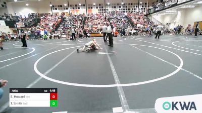 70 lbs Quarterfinal - Ean Howard, Vinita Kids Wrestling vs Tracker Smith, Salina Wrestling Club