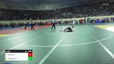 76 lbs Round Of 32 - Garrett Rivera, Sallisaw Takedown Club vs Ryker Reynolds, Union