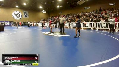 115 lbs Cons. Round 3 - Vanessa Baza, Mt. Whitney vs Adela Martinez, Bakersfield