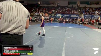 D 2 190 lbs Cons. Round 5 - Cabot Cancienne, Vandebilt Catholic vs Robert Breaux, Rayne