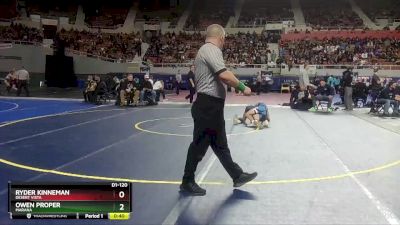 D1-120 lbs Cons. Round 3 - Ryder Kinneman, Desert Vista vs Owen Proper, Marana