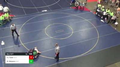 252 lbs Quarterfinal - Caleb Tyler, Delone Catholic vs Brady Meyers, North Star